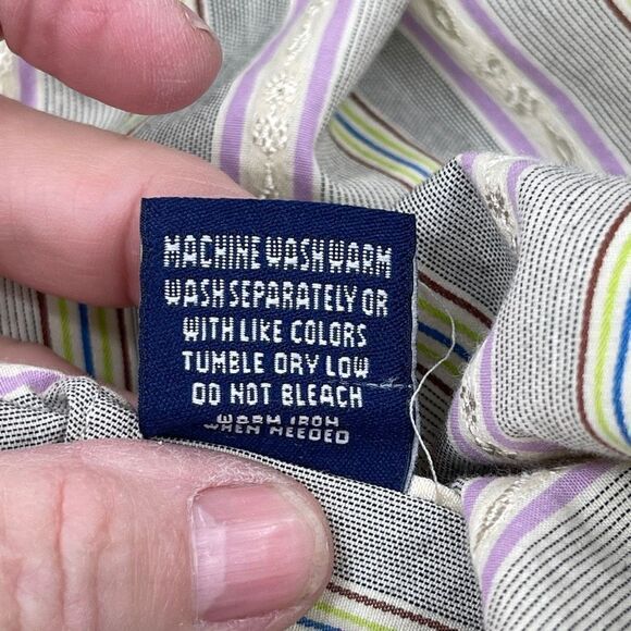 Robert Graham Multicolor Long Sleeve Stripes Button Up Shirt Size Large - Picture 7 of 8